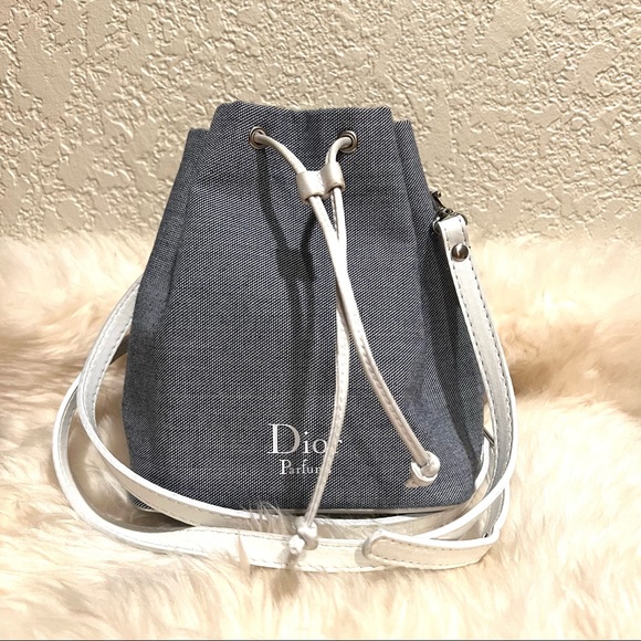Dior Handbags - Dior Vintage Parfums Denim Bucket Crossbody‎ Bag Blue White Handbag Rare